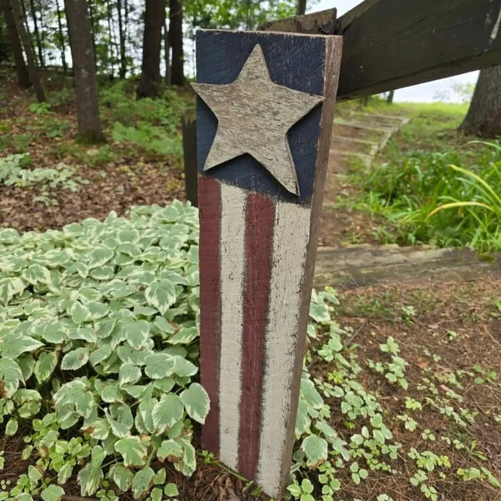 Primitive Americana United States America Wood Flag 4th of July Patriotic Decor - Picture 8 of 9
